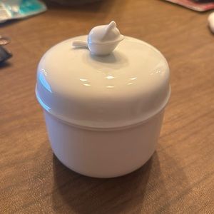 White Ceramic Ramekin with rose detail